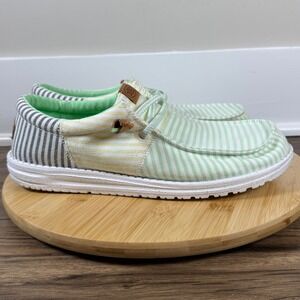 Hey Dude Men's Size 11 Wally Tri Nu Prep Loafers Green Ash/Multi Casual Comfy